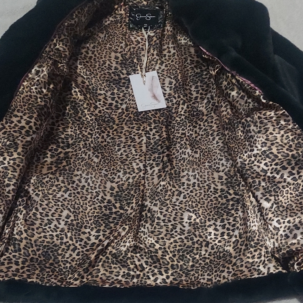Jessica Simpson Forest Green Faux Fur Coat - Picture 8 of 17